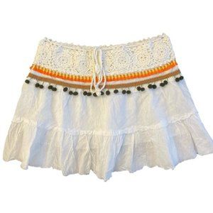 Boho White Mini Summer Skirt | Boho White Cover Up